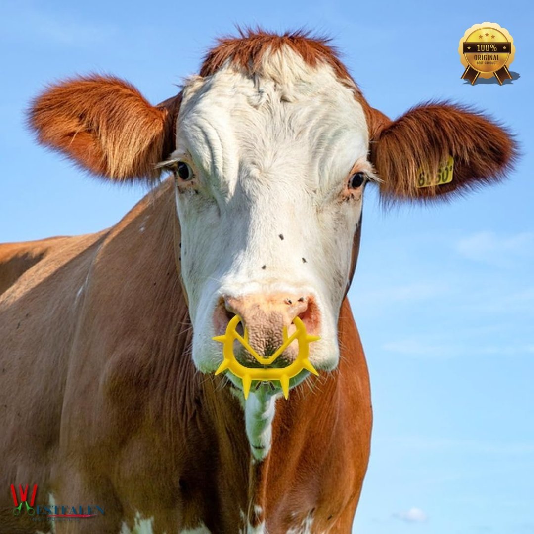 Westfaleninstrumente Yellow Plastic Calf Weaner – Cow Nose Thorn Milk Sucking Preventer Nose Ring for Calves, Heifers & Livestock - Image 4