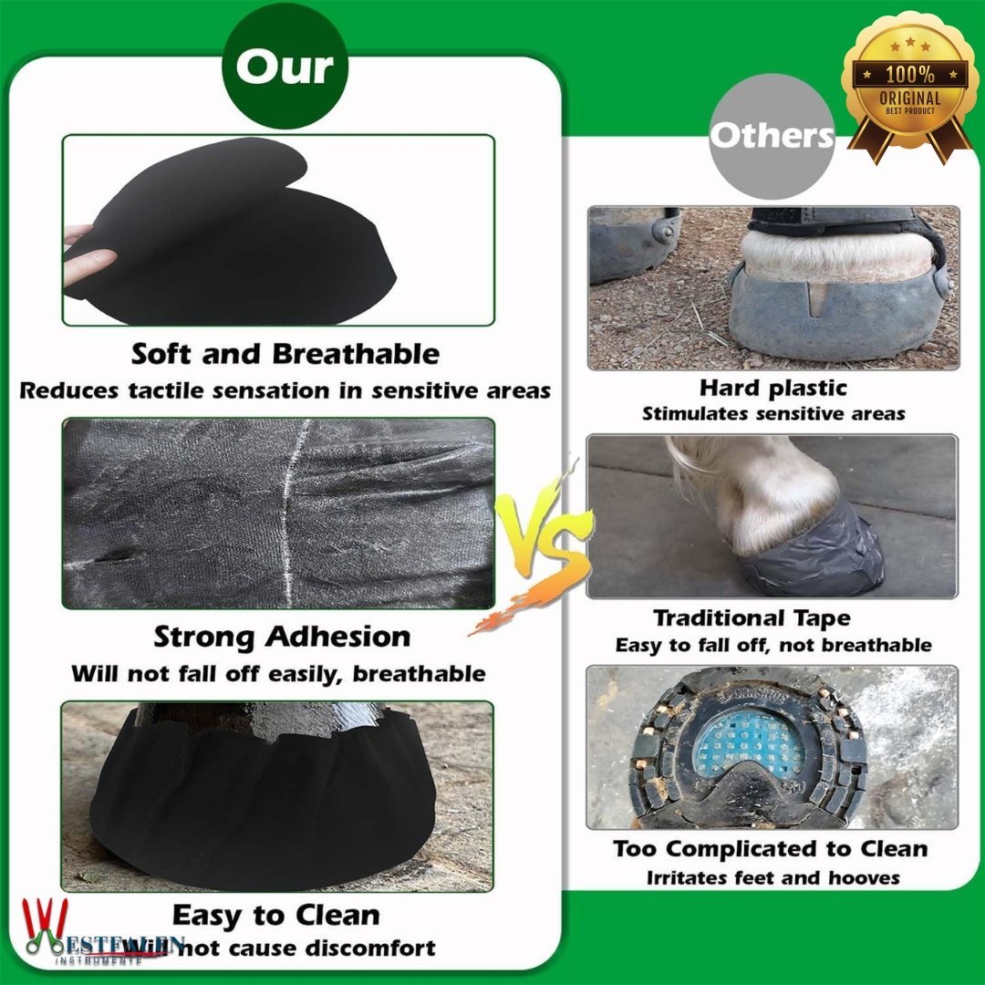 Westfalen Instrumente 12-Pack Horse Hoof Tape Wraps – Cotton, Strong Adhesive, Breathable Hoof Care Tape - Image 4