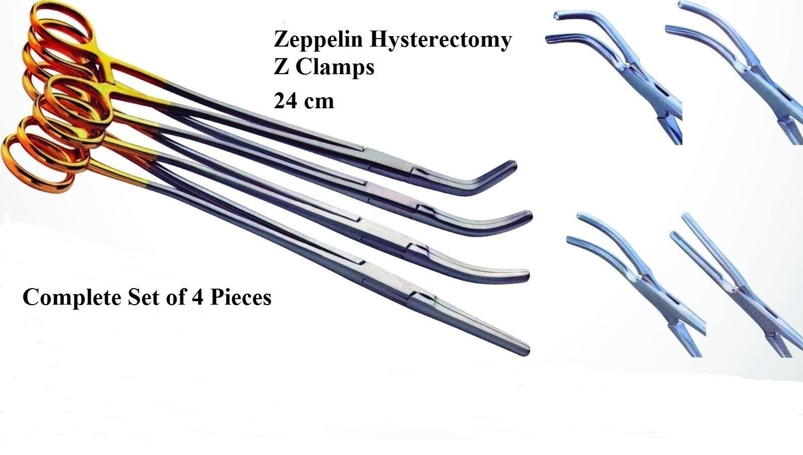 Gynecology Hysterectomy Zeppelin Z Clamps Surgical Ob Gyn 4Pcs Set - Image 2