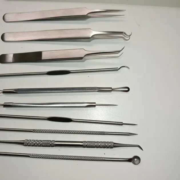 Profi Mitesser Entferner Set Edelstahl Komedonenheber Pinzetten Pickel Poren